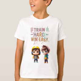 Camiseta Duro do trem, ganhe fácil com o Design Chibi Boy