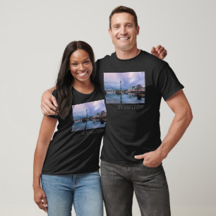 Camiseta Dusseldorf Skyline Alemanha Holiday Sunset Souveni