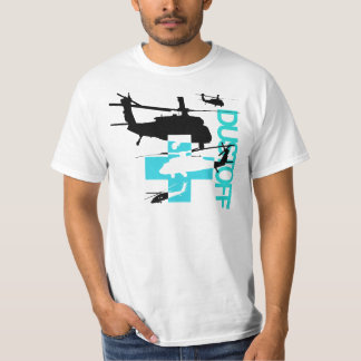 Camiseta Dustoff preto e azul no t-shirt branco