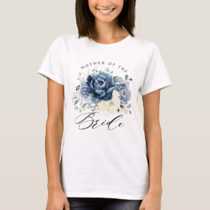Camiseta Dusty Blue Marinho Champanhe Ivory Floral Casament