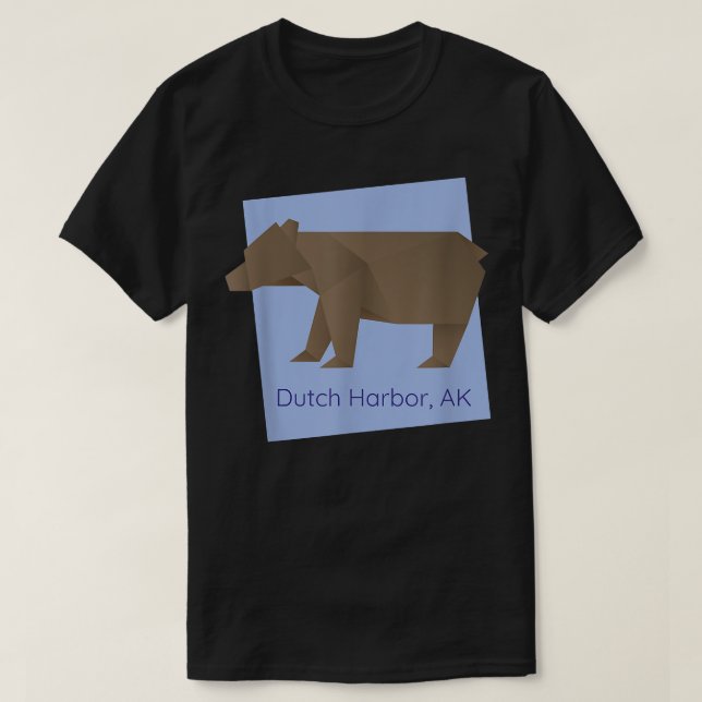 Camiseta Dutch Harbor Brown Origami Bear Abstract Geometric (Frente do Design)