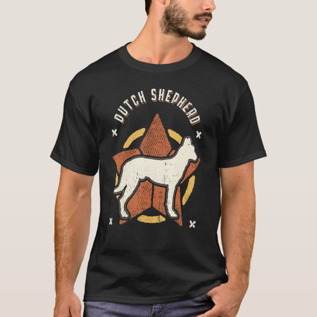 Camiseta Dutch Shepherd Vintage Retro Classic Dog (Frente)