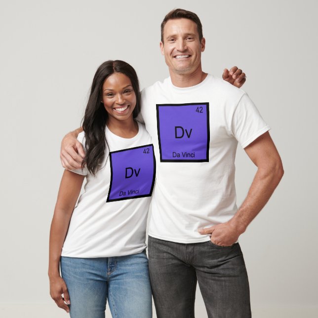 Camiseta Dv - Símbolo do Elemento Químico Da Vinci (Unissex)