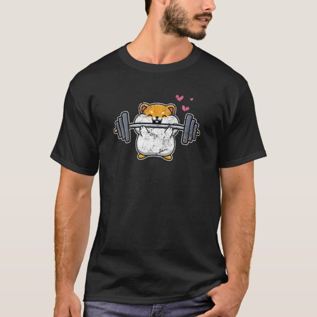 Camiseta Dwarf Hamster Muscle Training Welevising Fitnes (Frente)