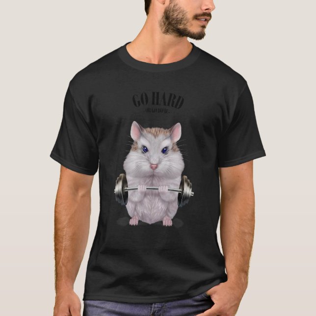 Camiseta Dwarf Hamster Muscle Training Welevising Fitnes (Frente)