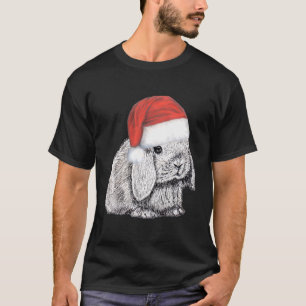 Camiseta Dwarf Lop Oornou Coelho Coelho Em Papai Noel