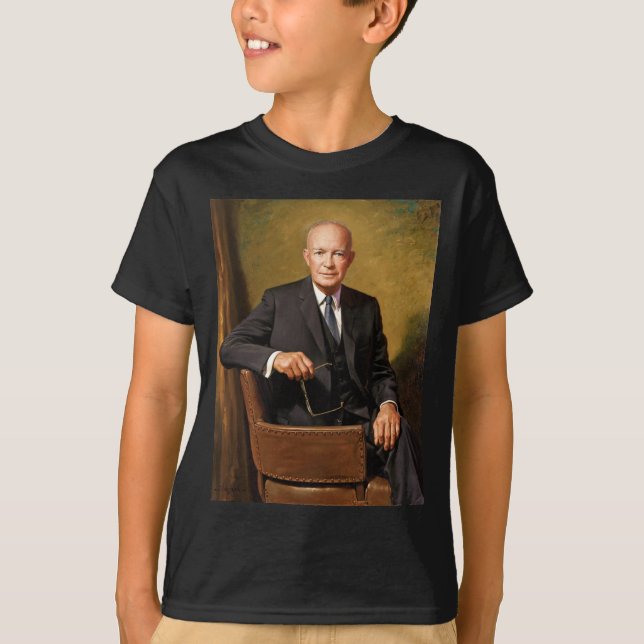Camiseta Dwight Eisenhower Presidente da Casa Branca Retrat (Frente)