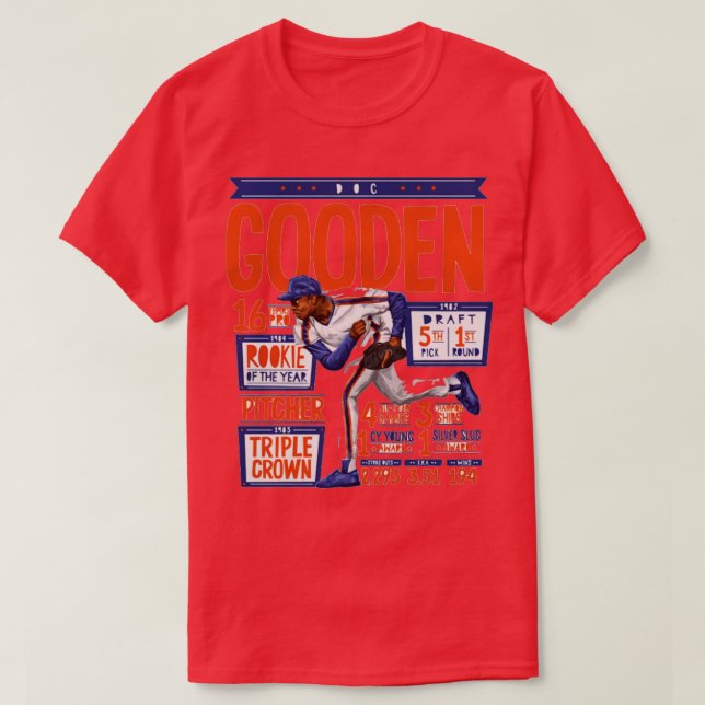 Camiseta Dwight Gooden New York M Stats (Frente do Design)
