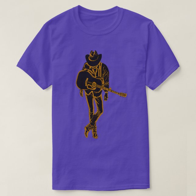 Camiseta Dwight Yoakam Tocando Violão 1 (Frente do Design)