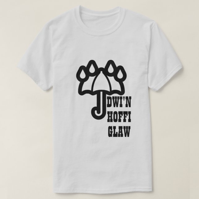 Camiseta Dwi'n hoffi glaw | Eu gosto de chuva (Frente do Design)