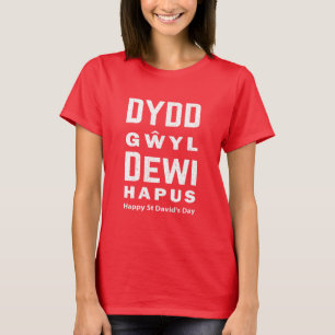 Camiseta Dydd Gil Dewi Hapus Feliz Rua Dia 4