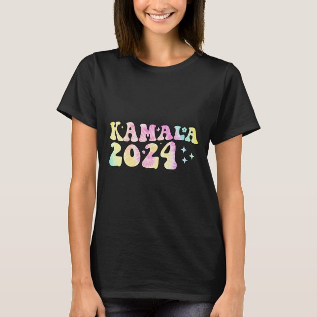 Camiseta Dye Groovy Wavy Kamala Harris Substitui Biden (Frente)