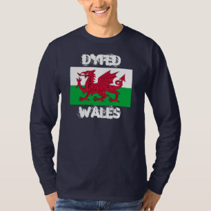 Camiseta Dyfed, Wales com bandeira de Galês