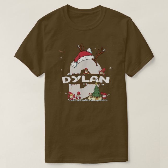Camiseta Dylan Christmas Shirt w Dylan Name para xmas engra (Frente do Design)