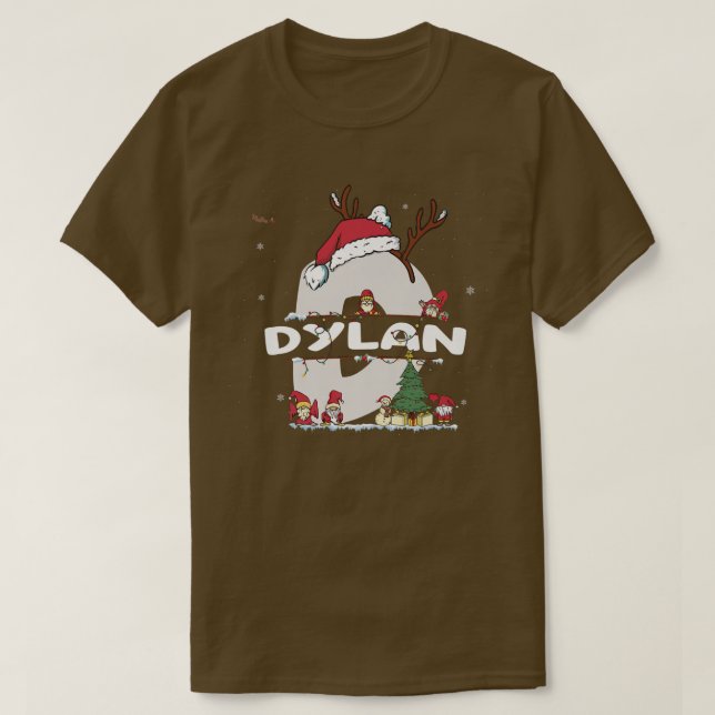Camiseta Dylan Christmas w Dylan Name para xmas engraçados (Frente do Design)