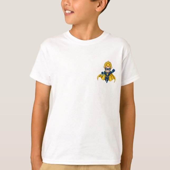 Camiseta Dynamic Cartoon Superhero Boy Flying (Frente)