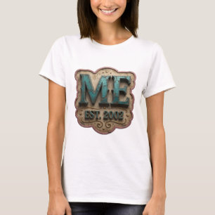 Camiseta Dynamic Gold ME ESTABELECIDO 2002 Slogan Design