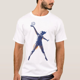 Camiseta Dynamische Volleyballerin Beim Sprungangriff