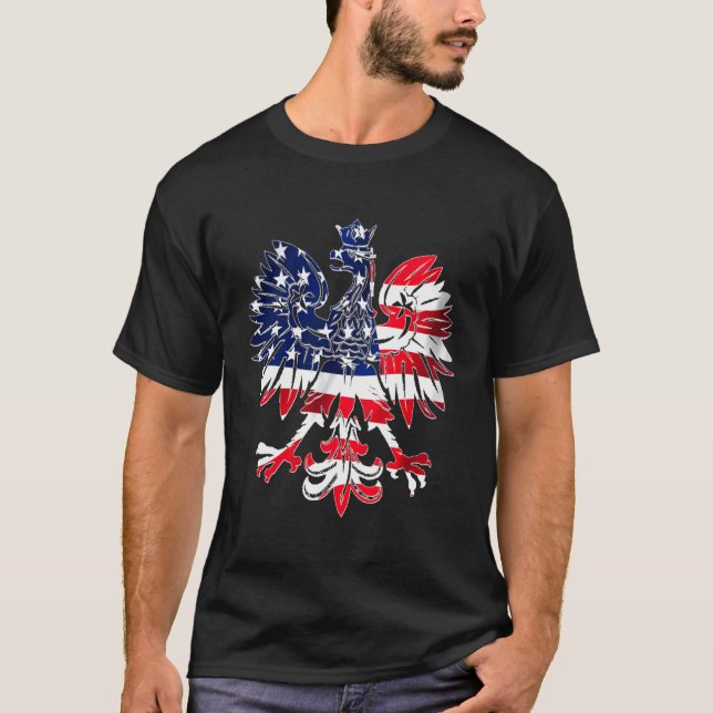 Camiseta Dyngus Day Polonês Águia Americana Flag Usa Polôni (Frente)