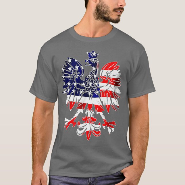 Camiseta Dyngus Day Polonês Águia EUA Flag America Polônia (Frente)