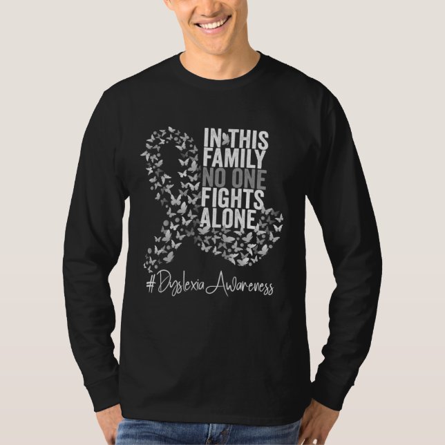 Camiseta Dyslexia Awareness Month Silver Ribbon (Frente)