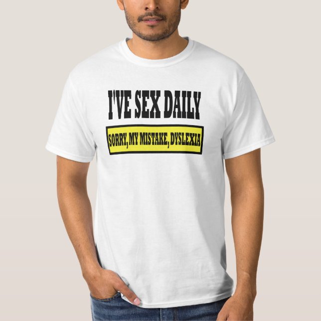 Camiseta Dyslexic engraçado (Frente)