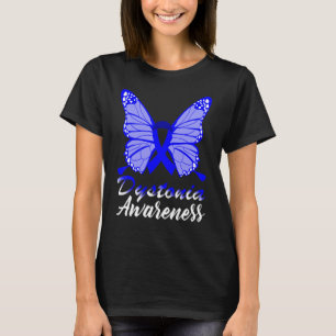 Camiseta Dystonia Awarned Butterfly Blue Ribbon Support