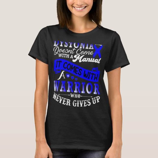 Camiseta Dystonia Warrior Blue Ribbon Awarding Support (Frente)