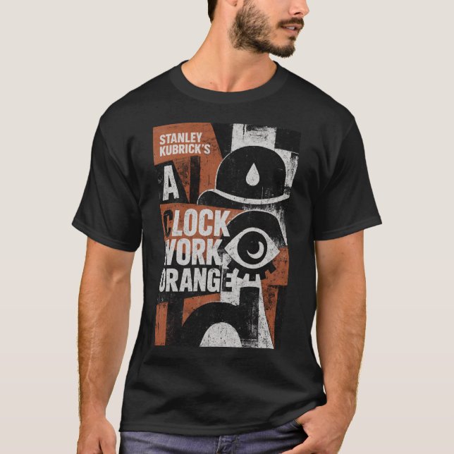 Camiseta Dystopian Droog: Retro Future Abstract (Frente)