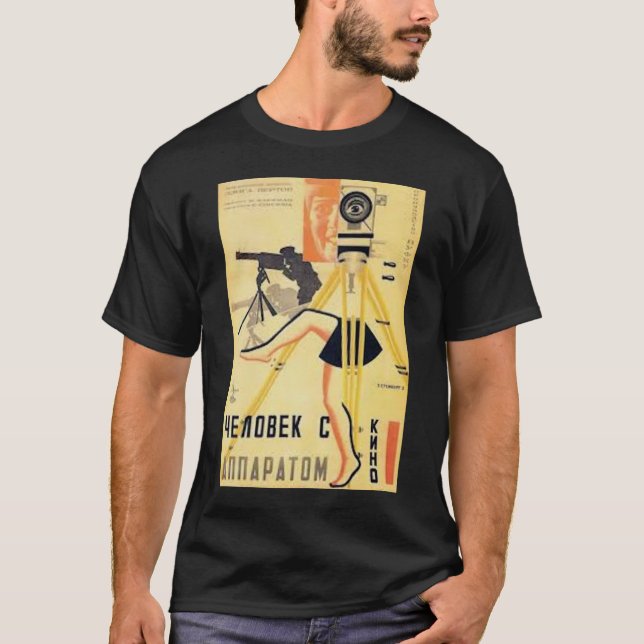 CAMISETA DZIGA VERTOVS MAN COM UMA CÂMERA DE FILME 19291 (Frente)
