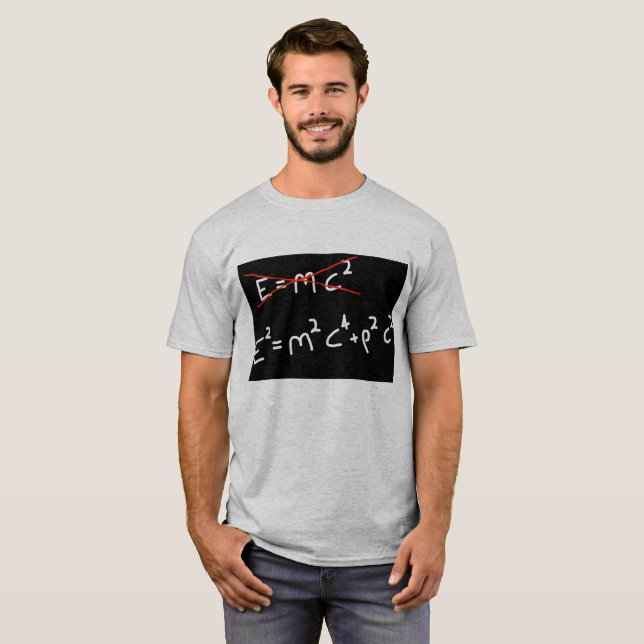 Camiseta e2=m2c4+p2c2 (Frente Completa)