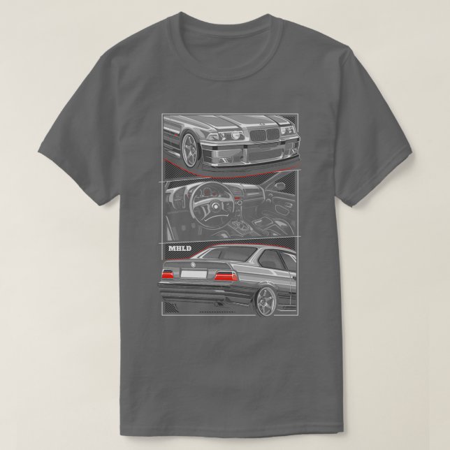 Camiseta E36 Sport Car Illustratio Perfect Gift  (Frente do Design)