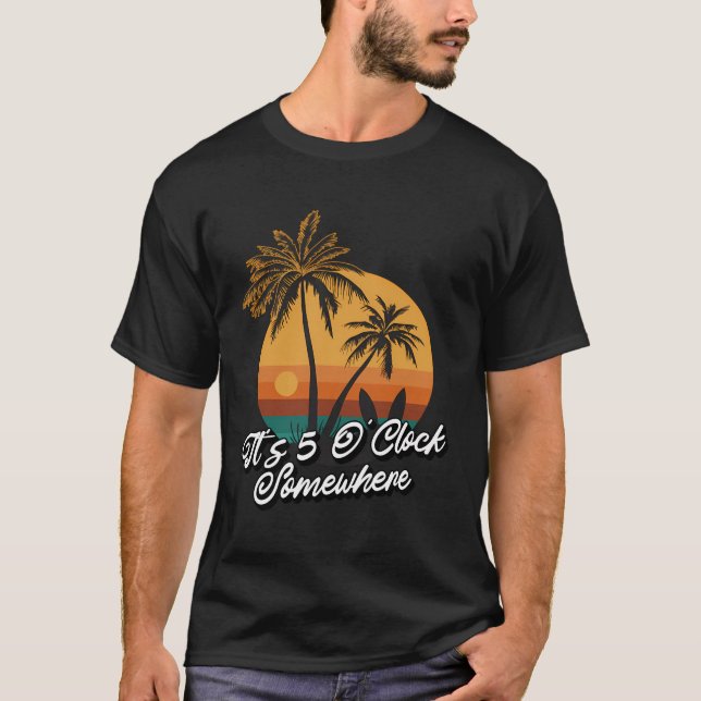 Camiseta É 5 O Relógio Em Algum Lugar (Frente)