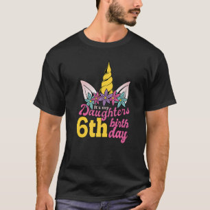 Camiseta É a 6 da minha filha, Aniversário de 6 anos