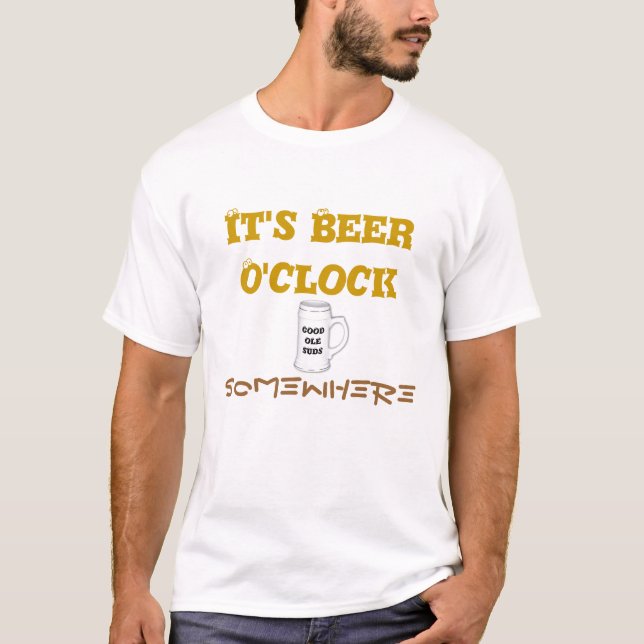 Camiseta É a Beer O'clock, em algum lugar (Frente)