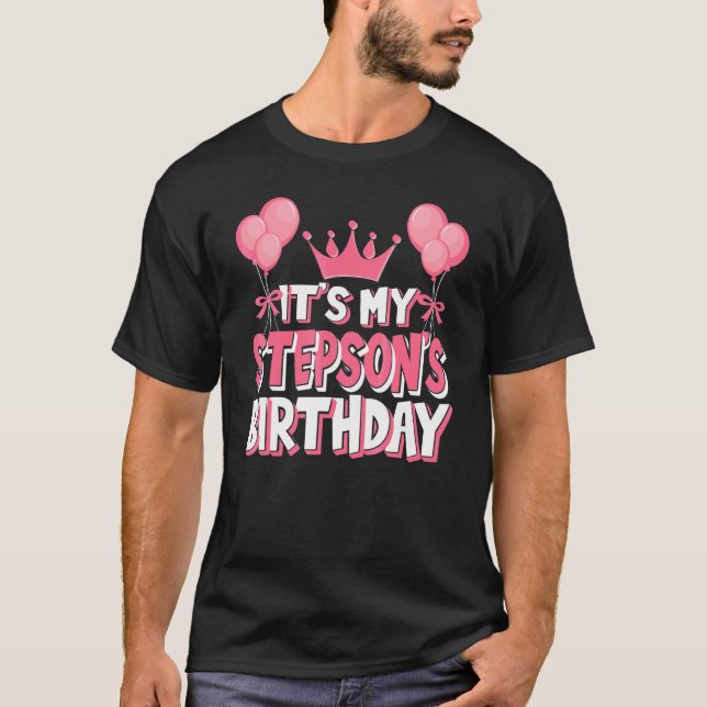 Camiseta É a Celebração de Aniversário do Meu Stepson (Frente)