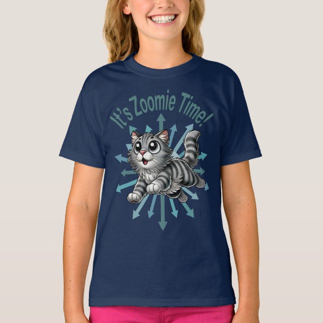 Camiseta É a Cinza de Zoomie por Gato (Frente)