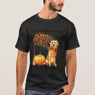 Camiseta É A Época Mais Maravilhosa Cachecol Golden Retriev