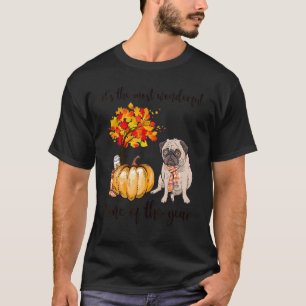 Camiseta É A Época Mais Maravilhosa Do Ano Pug Outono