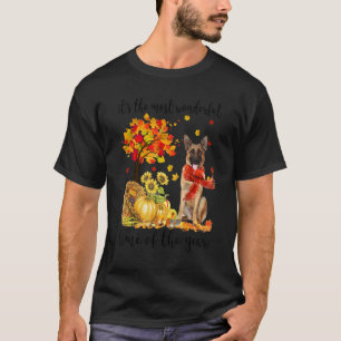 Camiseta É a época mais maravilhosa do outono Pastor Alemão