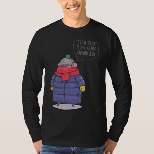 Camiseta É a estação para ser um marshmallow ambulante (Frente)