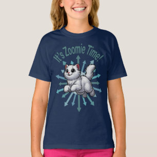 Camiseta É a Hora do Zoomie Gato Branco