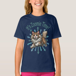 Camiseta É a Hora do Zoomie Gato Maine Coon