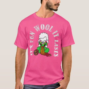 Camiseta É a lã divertida que dura a Ovelha de tricô