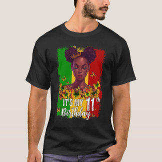 Camiseta É a minha 11 Aniversário de 11 anos Melanina Preta
