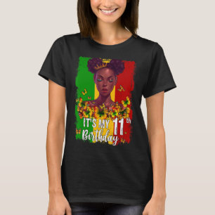 Camiseta É a minha 11 Aniversário de 11 anos Melanina Preta