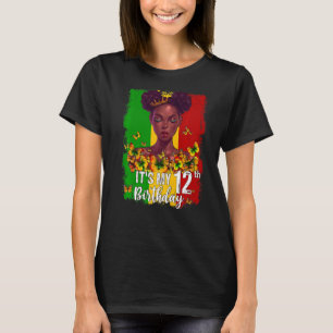 Camiseta É a minha 12 Aniversário de 12 anos Melanina Preta