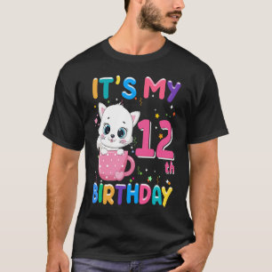 Camiseta É a minha 12 de Aniversário Engraçada Gato Anivers