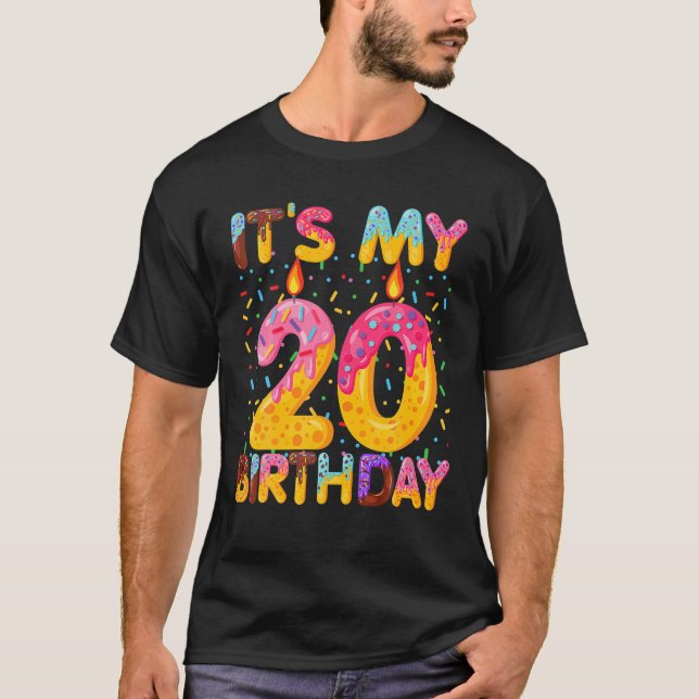 Camiseta É a minha 20 Aniversário Rosquinha Doce de 20 anos (Frente)