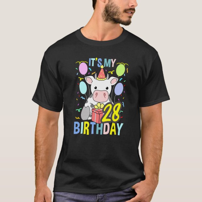 Camiseta É a minha 28ª Vaca de Aniversário (Frente)
